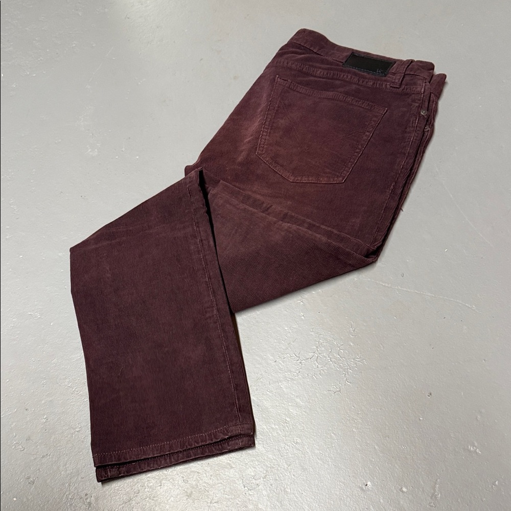 John Varvatos Deep Burgundy Corduroy Pants